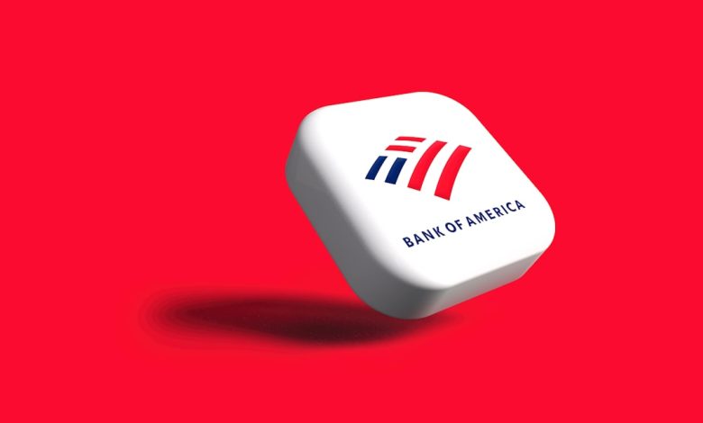 a bank of america logo on a white dice